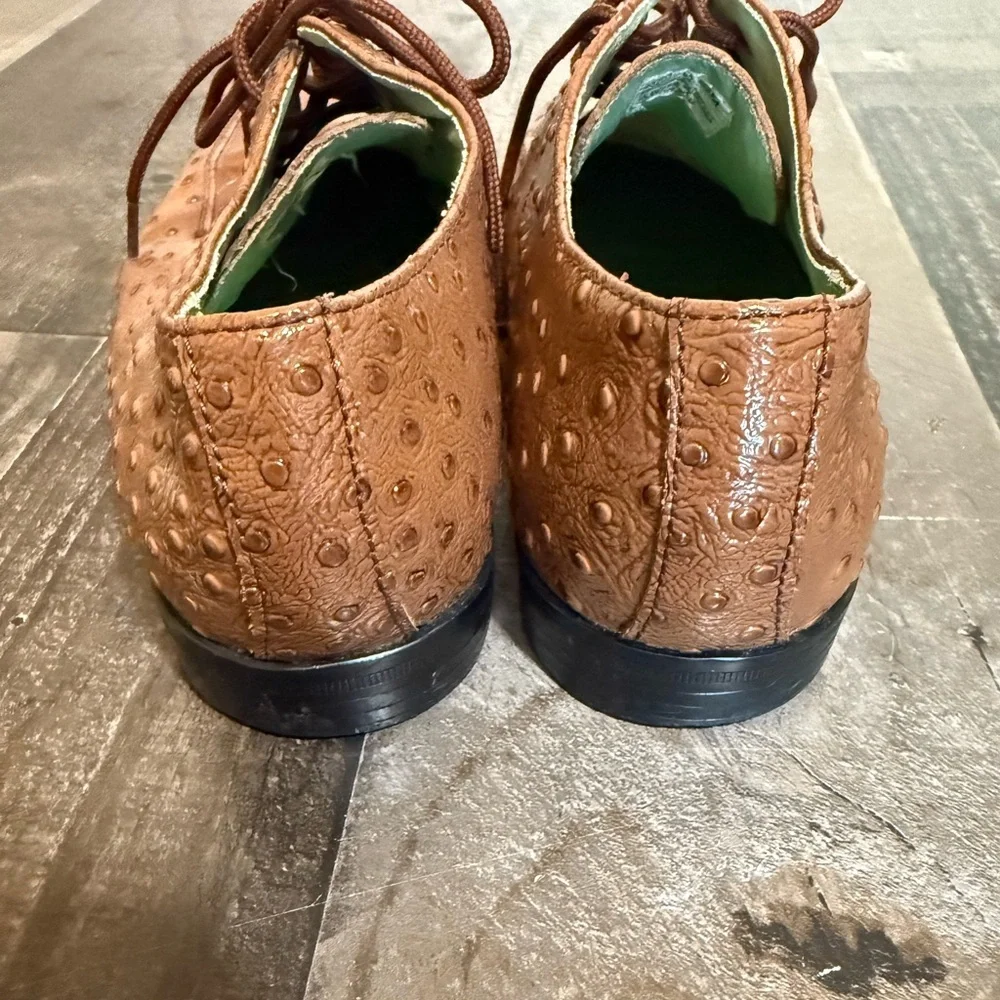 Stacy Adams Ostrich & Croc Embossed Leather Lace-Up Dress Shoes‎ Men’s 5.5M